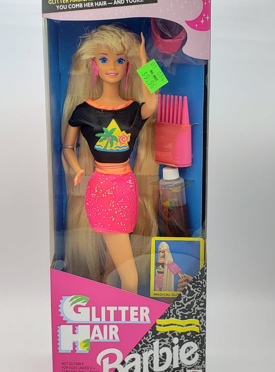 Mattel Vintage 1993 Glitter Hair Blonde Barbie – Needless Toys and  Collectibles