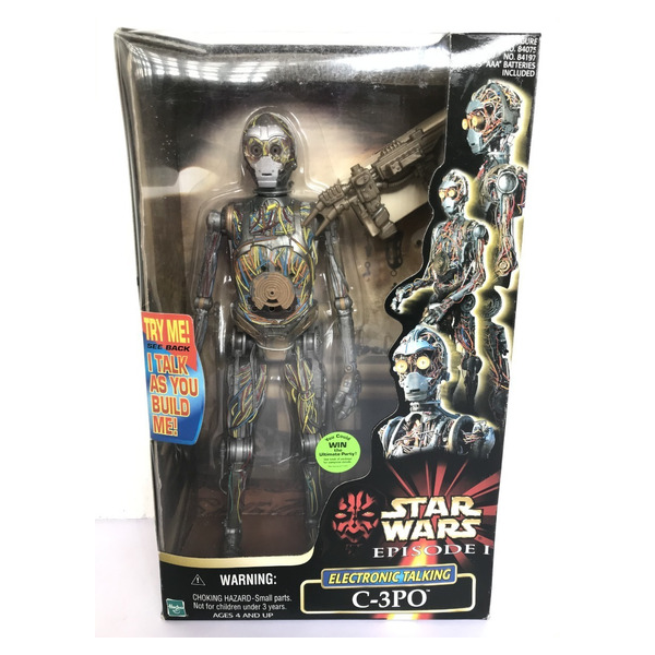 Set Action Figure Star Wars Parlanti – C-3PO (30,5 Cm) Con Occhi Luminosi E R2-D2 Luminoso – Hasbro Kenner 1998 – Edizione Da Collezione Fuori Produzione