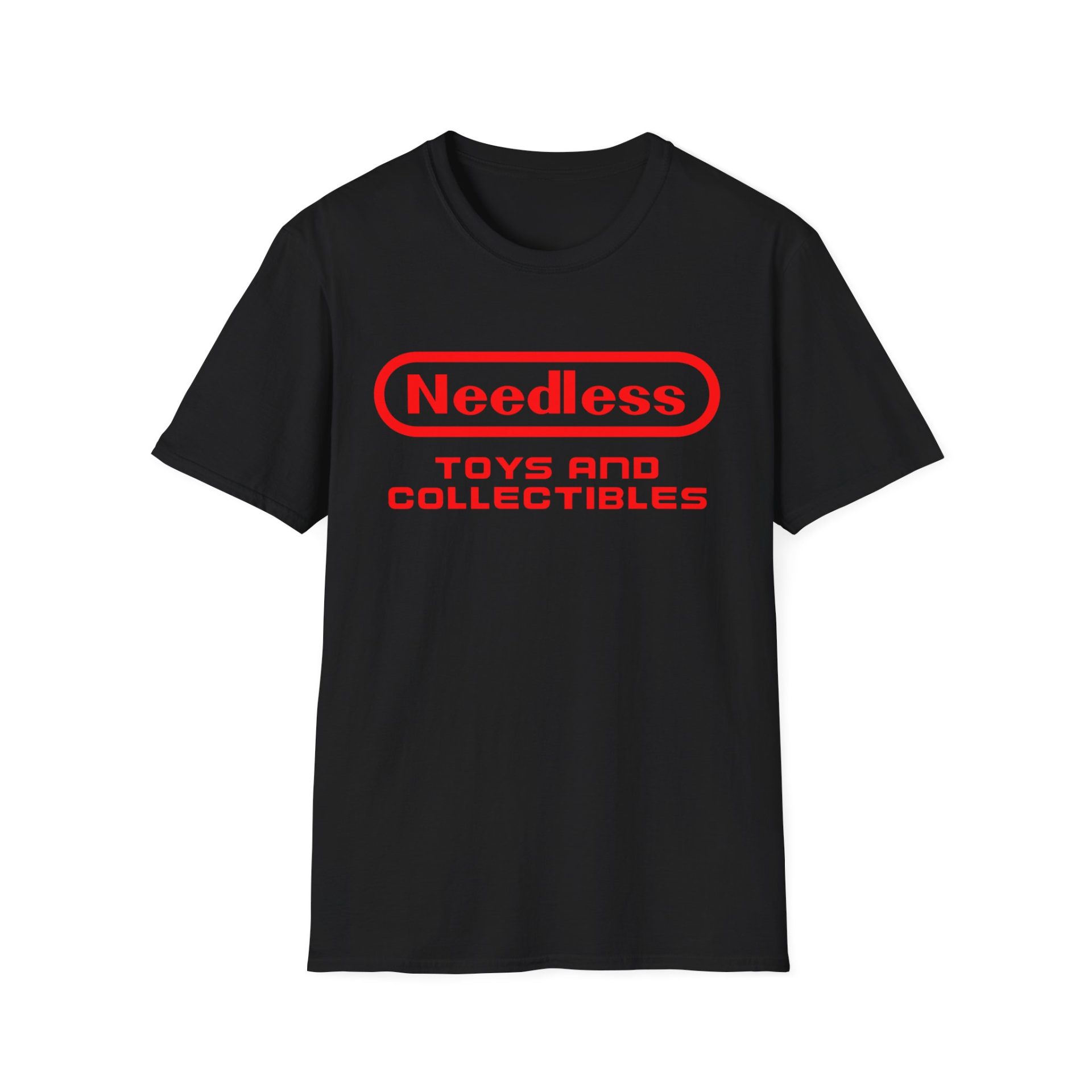 Retro Gamer Red Needless Toys Logo Softstyle T-Shirt