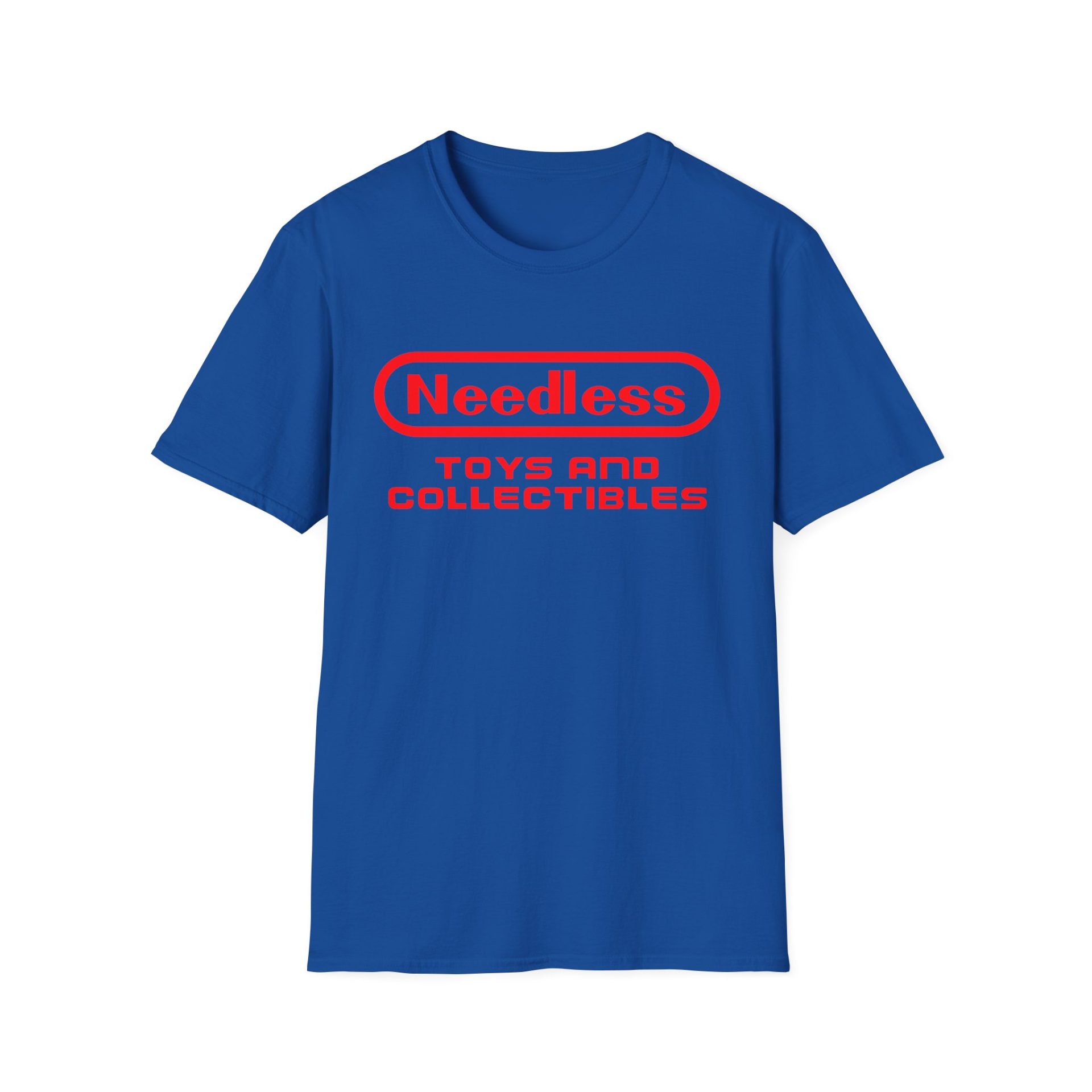 Retro Gamer Red Needless Toys Logo Softstyle T-Shirt - Image 4