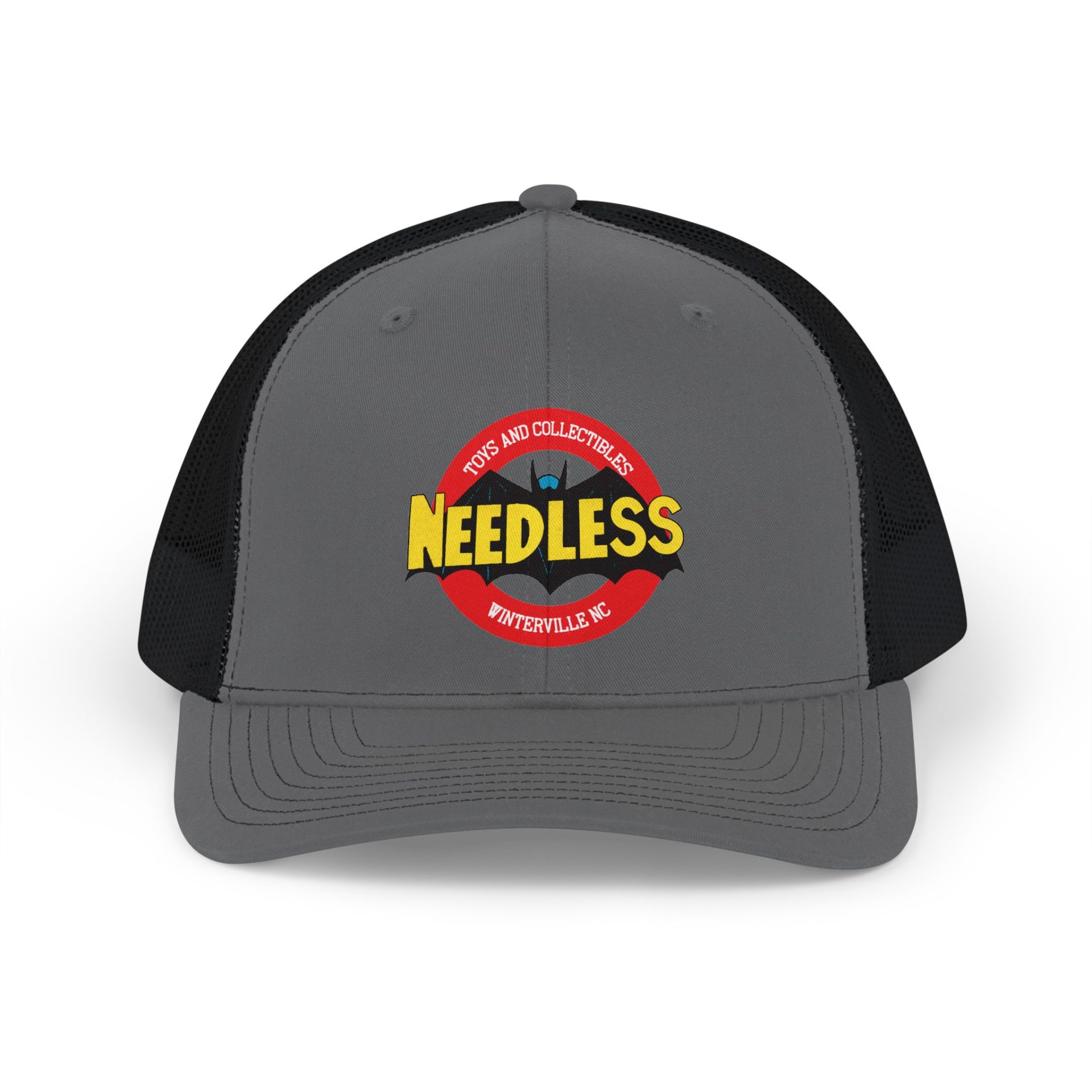 Snapback Trucker Cap — Bats Needless Toys Logo - Image 3
