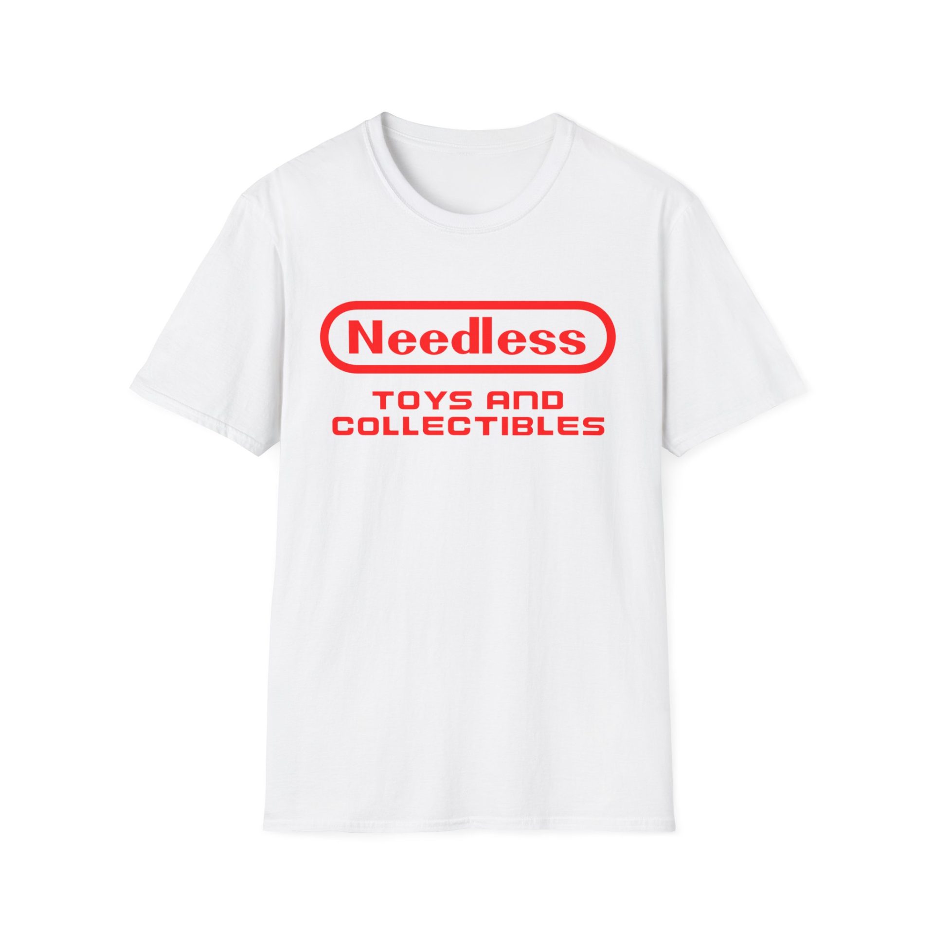 Retro Gamer Red Needless Toys Logo Softstyle T-Shirt - Image 2